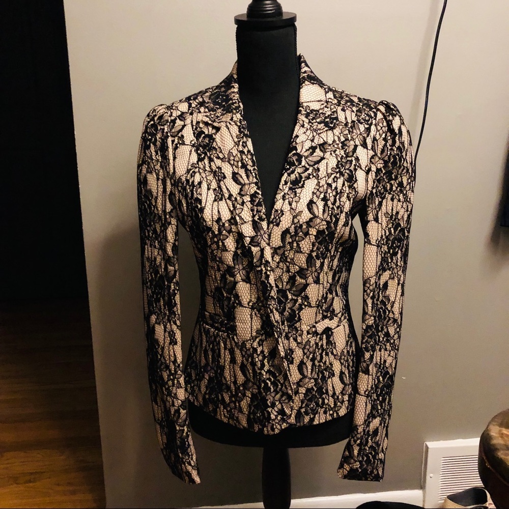 Cream and black Lace blazer